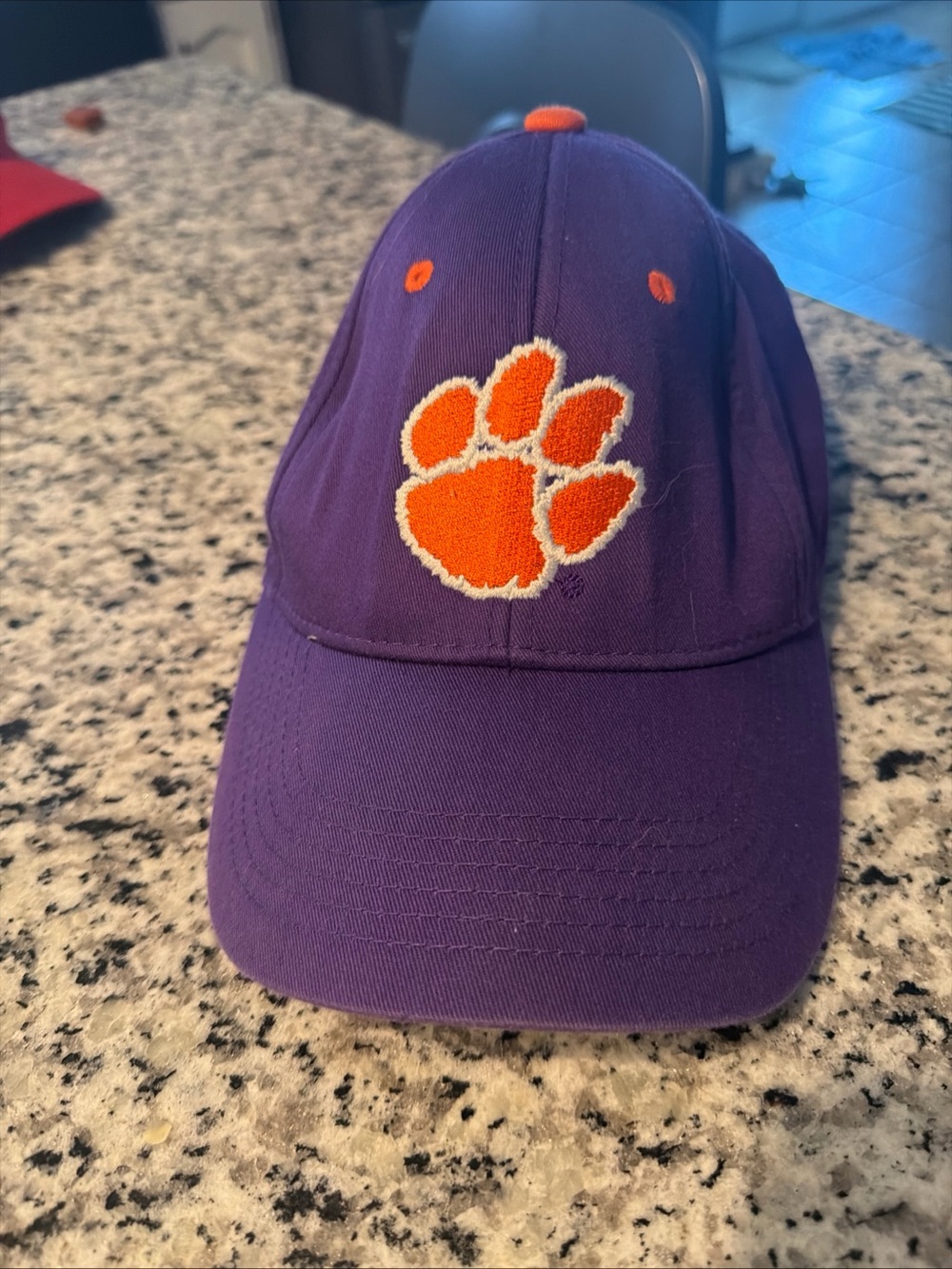 Purple Baseball Cap with Orange Paw Embroidery